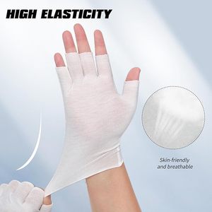 Guantes de Algodón Elástico con Pulgar e Índice Expuestos, Hidratantes para Uso Nocturno, Guantes de Uniforme para SPA y Chauffeur, MOQ Bajo, Logotipo Personalizado - Product Image 5
