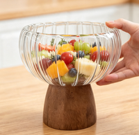 Bol de service à salade portable multifonctionnel en verre borosilicate double couche résistant à la chaleur, idéal pour la cuisine et la table à manger