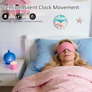 Relojes <span class=keywords><strong>de</strong></span> Pared <span class=keywords><strong>de</strong></span> Cuarzo <span class=keywords><strong>de</strong></span> Vidrio Templado Grueso, Sin Tictac, Diseño Único <span class=keywords><strong>de</strong></span> Playa, Números Grandes, Minimalistas, para Dormitorio, Sala <span class=keywords><strong>de</strong></span> Estar, Oficina, con Certificación CE - Product Image 5