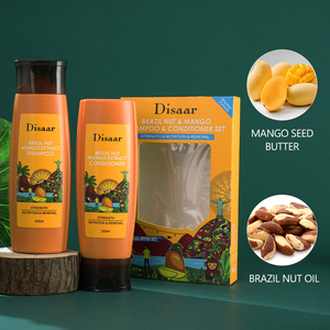 Ensemble Shampooing et Après-Shampooing Disaar à la Mangue et <span class=keywords><strong>Noix</strong></span> <span class=keywords><strong>du</strong></span> <span class=keywords><strong>Brésil</strong></span>, Renouvellement Nutritionnel et Fortifiant des Cheveux, Réduit la Casse et la Chute des Cheveux, Soins Capillaires - Product Image 4
