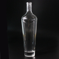 Bouteille à whisky en verre noir mat dégradé de 700 ml de qualité supérieure avec impression et bouchons pour spiritueux, liqueurs, vodka, cocktails, brandy, alcool