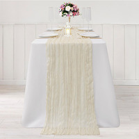 Vente en gros Chemin de table 90x300cm en gaze de coton blanche fait à la main pour décoration de banquet pour fête de mariage