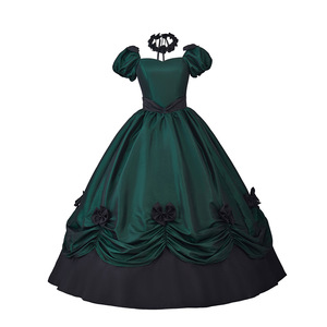 Vestido de Gala Rojo Vino <span class=keywords><strong>Southern</strong></span> <span class=keywords><strong>Belle</strong></span>, Estilo Renacentista, Gótico, Victoriano, Rococó, Disfraz de Teatro, Vestido de Halloween - Product Image 5