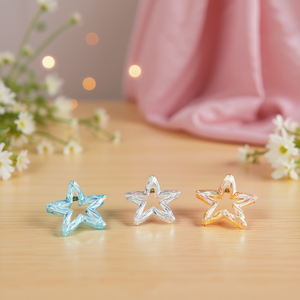 Fermaglio per capelli a forma di stella a cinque punte elettroplaccato da 8 cm, accessorio per donna - Product Image 2