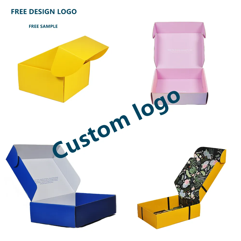 Recyclable Corrugated Cardboard Folding Paper Boxes Shoes Clothes Underwear Packaging Shipping Boxes Custom Logo Foldable Box