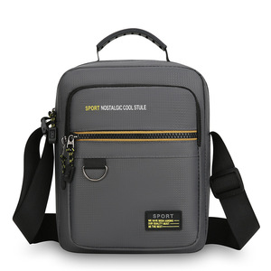 Men's Nylon Shoulder Bag Water Repellent Crossbody Vertical Style For Business Travel Casual Use Solid Color - Product Image 4