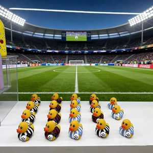 Eco-Friendly Plastic Football-Shaped Duck <b>Bath</b> for Children's Squeaky Toy Car Decoration Sports-Themed Gift - Product Image 2