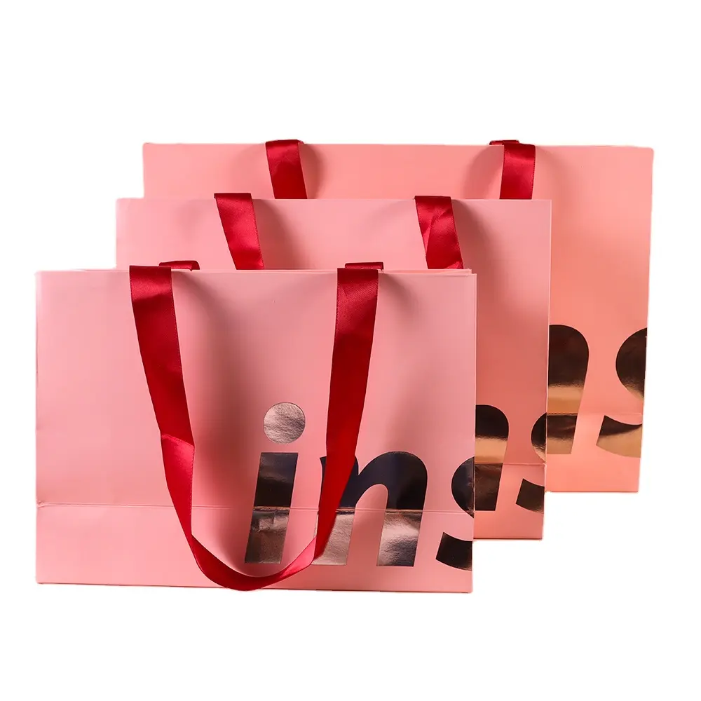 Fabricant vendeur Logo personnalisé emballage de bijoux cadeau sac en papier avec boîte cadeau
