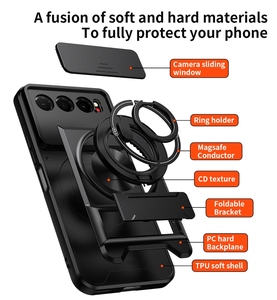 Étui de protection coulissant pour appareil photo avec support anneau, antichoc en TPU et PC pour ZTE Nubia Air 5G, coque arrière - Product Image 4