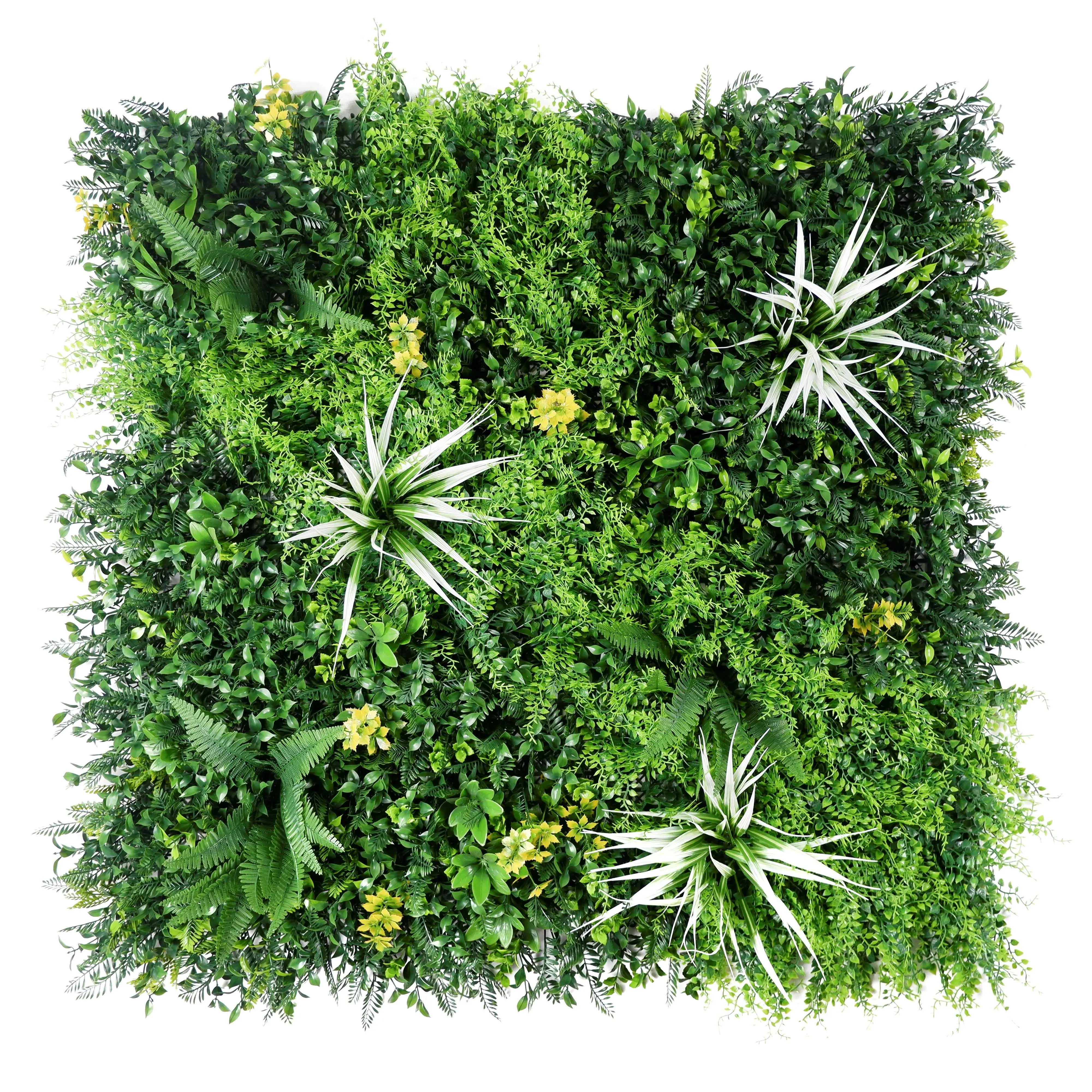 Cetakan batu buatan tanaman dinding, dedaunan hijau buatan dinding rumput taman dinding buatan