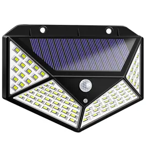 100发光二极管太阳能灯PIR运动传感器户外太阳能灯IP65防水壁灯太阳能太阳光驱动花园路灯