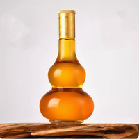 Bouteille de brassage en verre cristal de qualité supérieure de 500 ml, style gourde, avec bouchon en liège, pour brandy XO, whisky, rhum, gin et diverses liqueurs