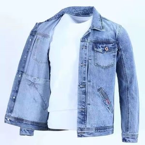 <span class=keywords><strong>Veste</strong></span> <span class=keywords><strong>en</strong></span> <span class=keywords><strong>jean</strong></span> rétro pour <span class=keywords><strong>homme</strong></span> RNSHANGER, style cargo, version coréenne, coupe slim, décontractée, tendance. - Product Image 5