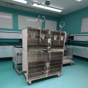 Cage vétérinaire tout-en-un en acier inoxydable pour le toilettage des chiens et l'isolement des animaux de compagnie, modèle VIRANT VM-ICU, garantie 1 an - Product Image 1