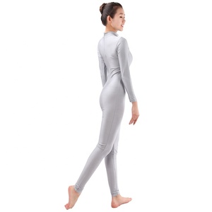 Fashional dành cho người lớn dansgirl sáng bóng nhảy jumpsuits Rùa-Cổ Dài Tay Áo phòng tập thể dục unitards - Product Image 4
