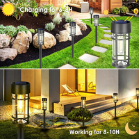 Lumières solaires de voie LED solaires extérieures étanches 3000K lumières de jardin éclairage paysager pour cour pelouse allée allée