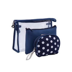 Venta al por mayor de moda de PVC transparente cremallera bolsa de cosméticos conjunto con patrón de letras - Product Image 4