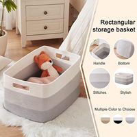 Panier à linge en corde de coton de style européen, grand format, pour le rangement domestique, la chambre à coucher et l'organisation des jouets de bébé