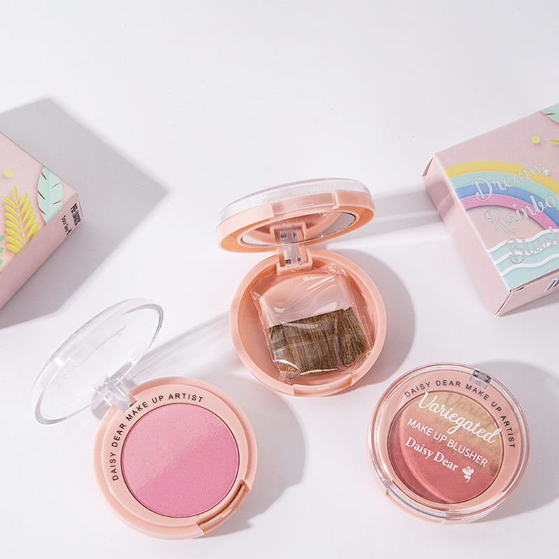 Хит продаж, румяна для щек, румяна для макияжа, двухцветная румяна, порошок с кисточкой