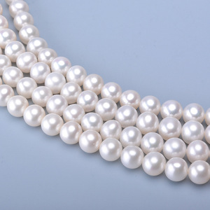 Collier de perles d'eau douce Tilian 8-9 mm, naturel, lâche, petites imperfections avec une forte luminosité, semi-fini, cercle parfait, personnalisable - Product Image 2