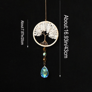 Decorazione in Cristallo a Forma di Albero della Vita, Pietra di Cristallo Intrecciata per Auto e Casa, Vendita all'Ingrosso - Product Image 2