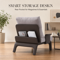 Fauteuil de salon moderne de luxe, chaise longue confortable au design nordique, canapé individuel avec poche de rangement arrière, durable