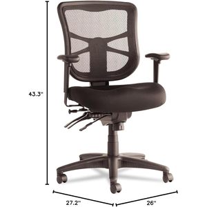 Silla de Oficina Ejecutiva Alera Serie Elusion, Respaldo Medio, Multifuncional, Rellena de Espuma, Rectangular, Negra, Giratoria, con Malla y Hierro PP - Product Image 6