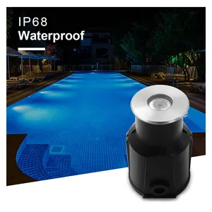 IP68 Stainless Steel RGB Colorful Swimming Pool Light Warm White Blue Mini LED Recessed Spa Pond Underwater Light