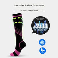 Chaussettes de compression tricotées, longueur mollet, rayées, élastiques, au-dessus du genou, pour hommes et femmes, ODM