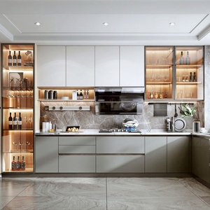 Cuisine italienne haut de gamme, armoires de cuisine sur mesure de luxe, modernes, entièrement peintes en blanc, en stratifié, en kit - Product Image 3