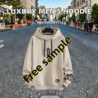 Sweat-shirts surdimensionnés pour hommes, de haute qualité, 100% coton, vêtement de luxe teint, broderie 3D perlée, automne, écologique