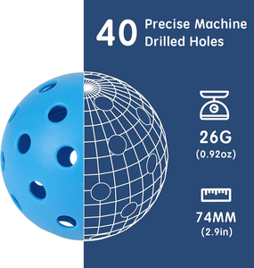 Bolas de Pickleball USAPA de 40 agujeros duraderas y ecológicas para deportes de interior y exterior con logotipo de Color personalizado - Product Image 3