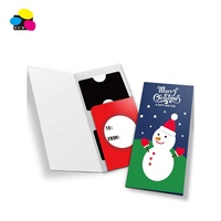 Barang Murah 30Pcs Kartu Hadiah Natal Warna Sesuai Pesanan 6.5x3.6 Dompet Penampung Uang Amplop 5 Desain Lucu untuk Liburan