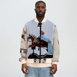 Custom Design <strong>Tapestry</strong> Clothing Horse Polyester Cotton Fashion Style Woven Jacquard Jacket