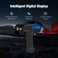 Gonfleur de pneus de voiture numérique sans fil portable, compresseur d'air de voiture 7,4 V, pompe à air en plastique, lumière d'urgence pour pneus