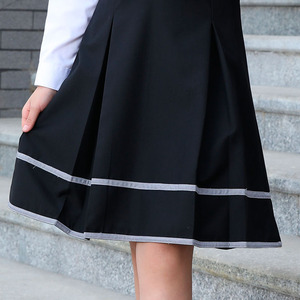 Uniforme scolaire de haute qualité pour filles, <span class=keywords><strong>robe</strong></span> <span class=keywords><strong>noire</strong></span> à jupe, <span class=keywords><strong>robe</strong></span> à bretelles, jupes plissées - Product Image 5