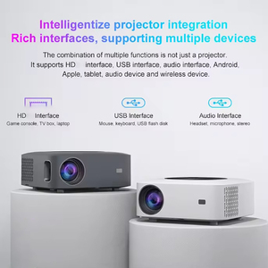 Projecteur portable X1 avec Android intelligent 4K 1080P, lumière LED, objectif ultra courte focale pour <span class=keywords><strong>jeux</strong></span> vidéo, télévision, home cinéma, cinéma mobile - Product Image 1