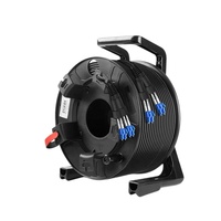 Câble à fibre optique tactique blindé LC-LC UPC à 4 cœurs avec gaine TPU et enrouleur de câble portable pour déploiement sur le terrain