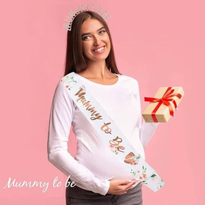 Decorazione Baby Shower mamma per essere cerchietto corona di Tiara oro <span class=keywords><strong>rosa</strong></span> mamma per essere Baby Shower favorisce regali decorazioni per feste - Product Image 6