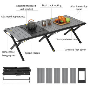 Wholesale High Quality Outdoor Portable Detachable Aluminum <b>Foldable</b> Egg Roll Igt Camping <b>Table</b> - Product Image 4