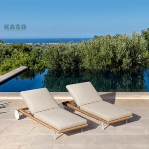 Metall Rattan Liegen Strand Garten Aluminium guss Pool Stuhl Outdoor Wicker Luxus möbel Moderne Sonnen liege mit Rädern - Product Image 6