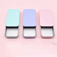 Envase Metálico Deslizante Personalizado con Logotipo, 10g 15g 30g, Envase Pequeño para Bálsamo Labial, Caja Metálica Rectangular con Tapa Deslizante