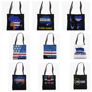 Günstig im Preis: Kapverde Flagge Tragetasche aus Canvas Personalisierte Schultertasche für Reisen Wiederverwendbare Einkaufstasche für Frauen - Product Image 1