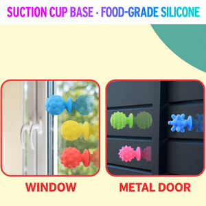 Eight Texture Silicone Sensory <b>Fidget</b> Toys Colorful Suction Cup Stress Relief <b>Set</b> with Dimpled Wavy and Bumpy Surfaces - Product Image 3