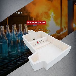 Vật liệu chịu lửa <span class=keywords><strong>azs</strong></span> gạch chất lượng cao <span class=keywords><strong>azs</strong></span> 33 # WS lát gạch chống ăn mòn cho cho Lò thủy tinh - Product Image 1