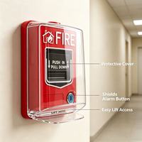 Boîtier de protection extérieur étanche pour point d'appel incendie avec alarme sonore anti-déclenchement accidentel pour alarme incendie manuelle