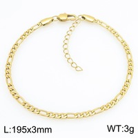 Bracelet chaîne Figaro NK uni style neutre, minimaliste, polyvalent, longueur réglable, en acier inoxydable, bijoux de main, vente en gros