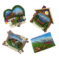 Aimant personnalisé en résine alpes neige montagne ski St. Moritz Zermatt Souvenir Chamonix Suisse Souvenir aimant de réfrigérateur