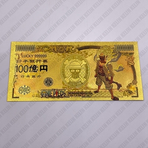 Livraison gratuite 14 designs Japan anime <span class=keywords><strong>One</strong></span> <span class=keywords><strong>Piece</strong></span> 10000 yens argent plastique 24k feuille d'or <span class=keywords><strong>billet</strong></span> de banque - Product Image 5