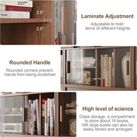 Meuble de rangement en bois massif avec tiroir, empilable, bibliothèque et console TV – Meuble de salon autoportant SG012 (Stock US)